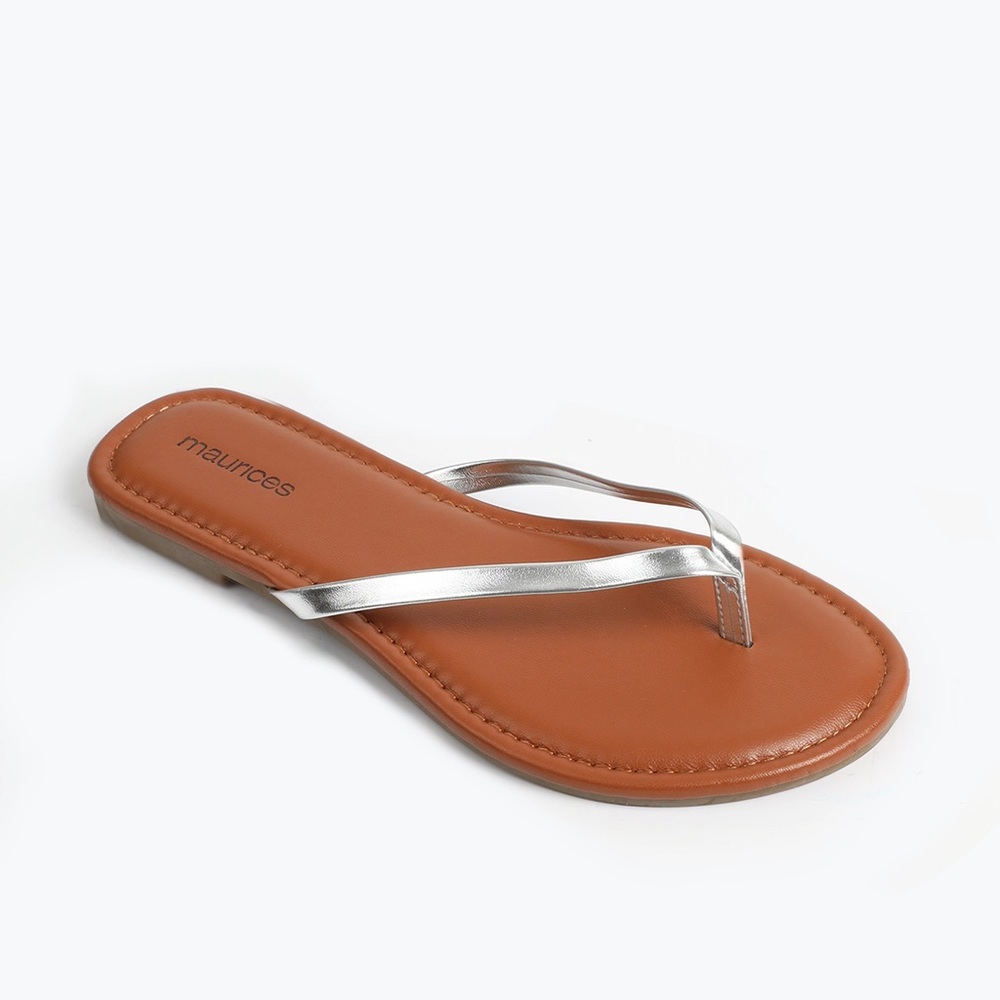 Maurices 11M Silver and Brown Sandals Sleek Minimalist Design
